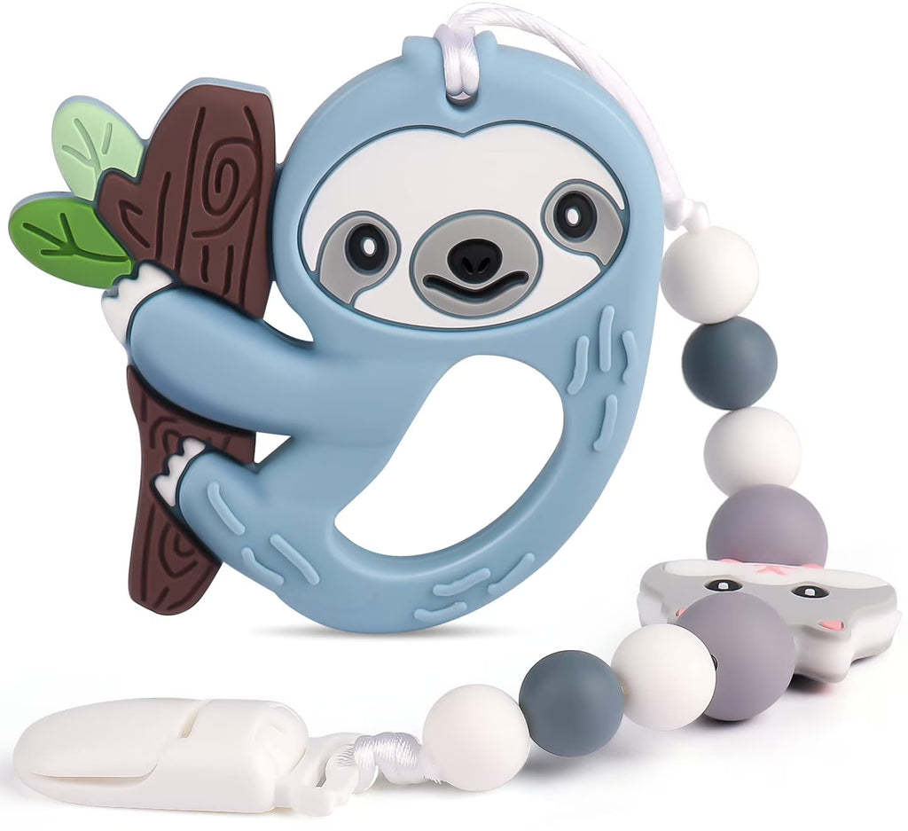 Silicone Baby Teething Toys with Pacifier Clip Holder Set F9954