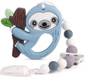 Silicone Baby Teething Toys with Pacifier Clip Holder Set F9954