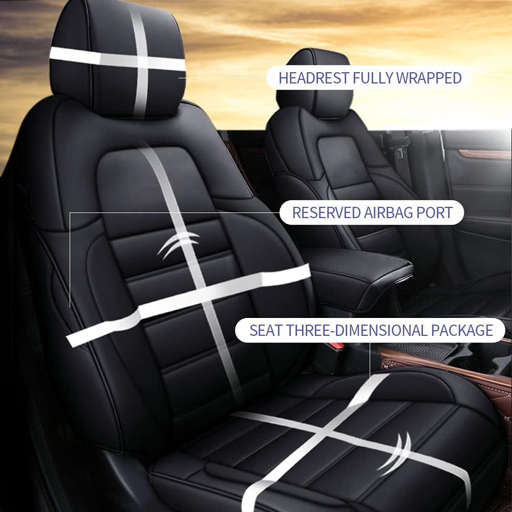 Faux Leather Waterproof Full Set Car Seat Covers Z682020