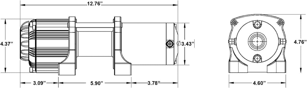 Black Ops 3500 lb Winch with Winch Mounting Plate Z2797