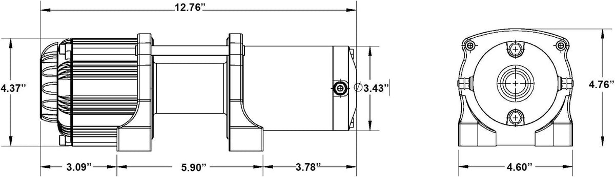 Black Ops 3500 lb Winch with Winch Mounting Plate Z2797