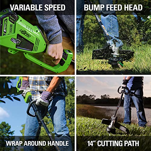 40V 14" Brushless Cordless String Trimmer with 4.0Ah Battery and Charger H89269