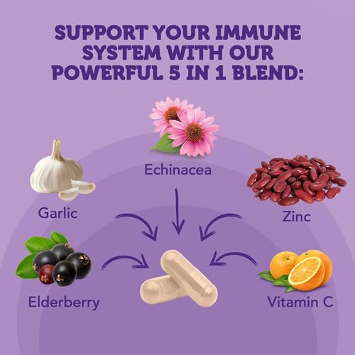 Organic Elderberry Capsules with Vitamin C and Zinc - 60 Capsules G56033