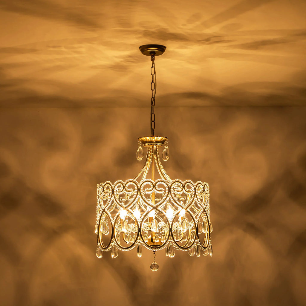 5-Light Crystal Drum Chandelier C75418