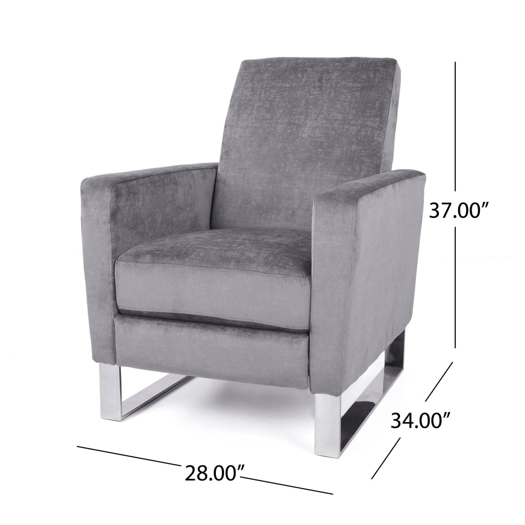 Gray High Leg Push-Back Recliner with Stainless Steel Legs Z648