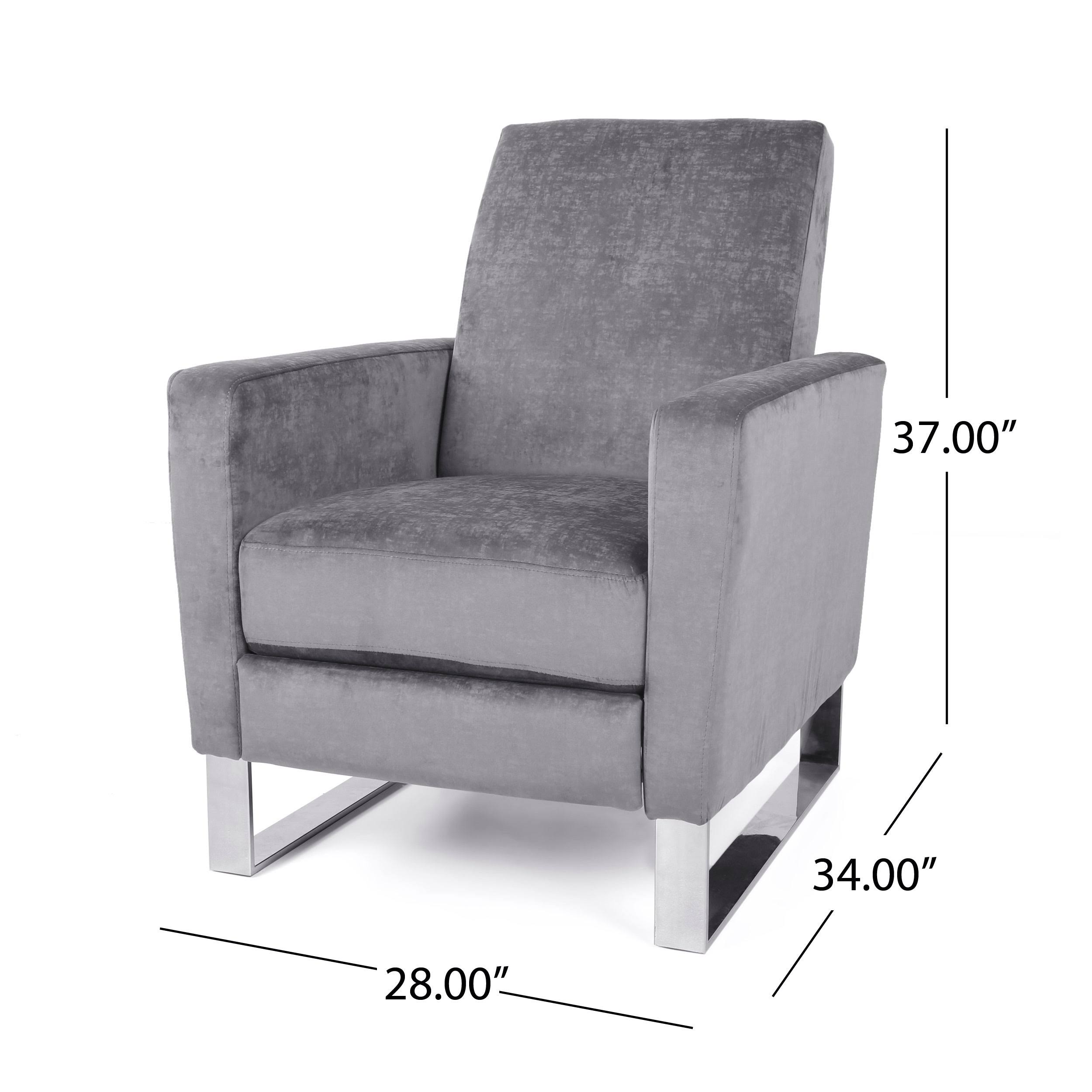 Gray High Leg Push-Back Recliner with Stainless Steel Legs Z648