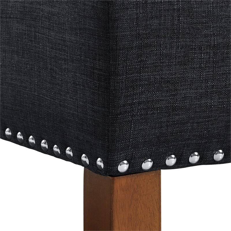 Tufted Storage Bench in Charcoal Black Y8297