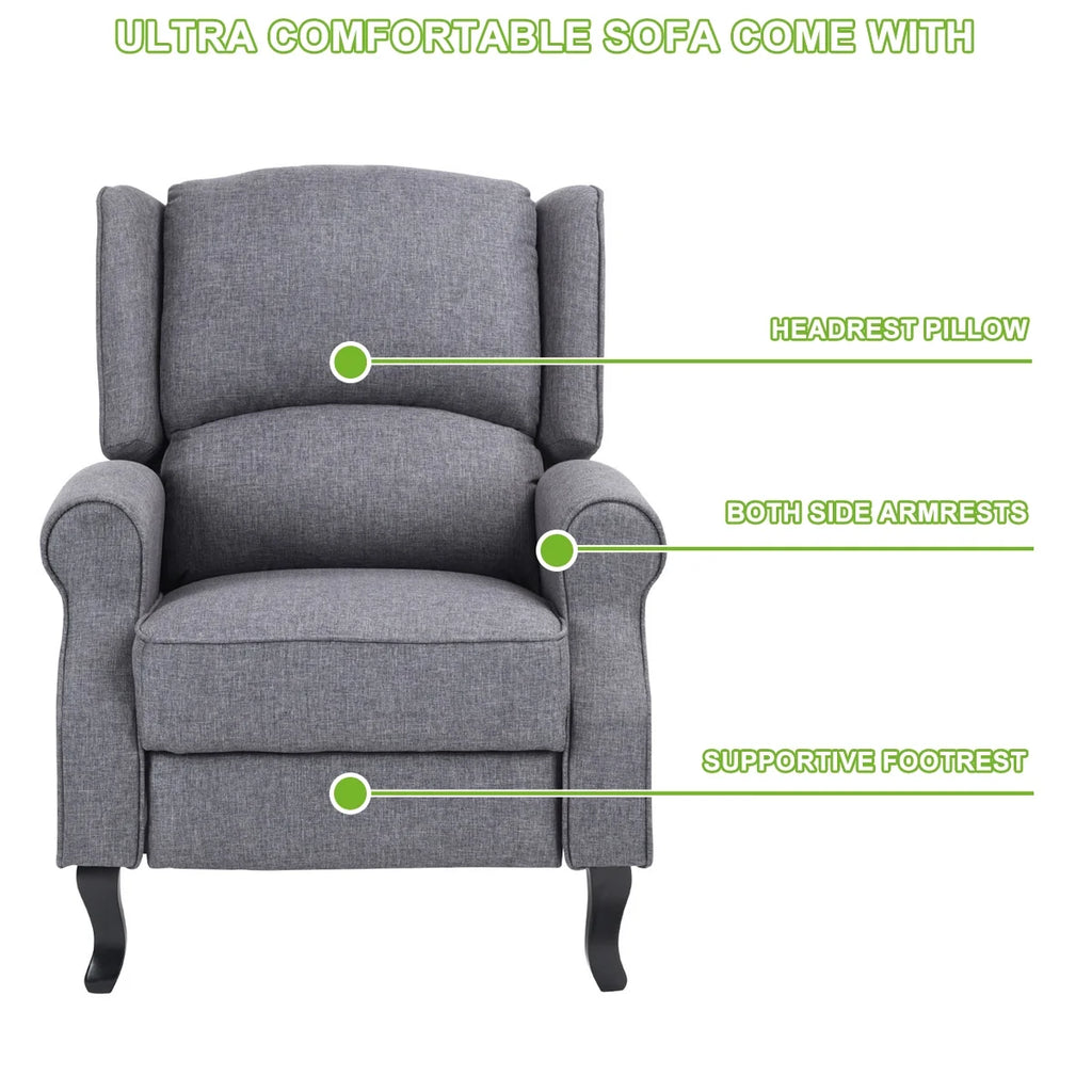 Gray Manual Recliner Accent Chair N7898