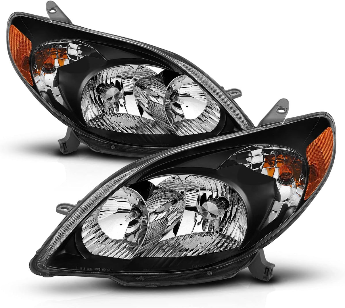 Crystal Headlights Black Amber for Toyota Matrix I36302