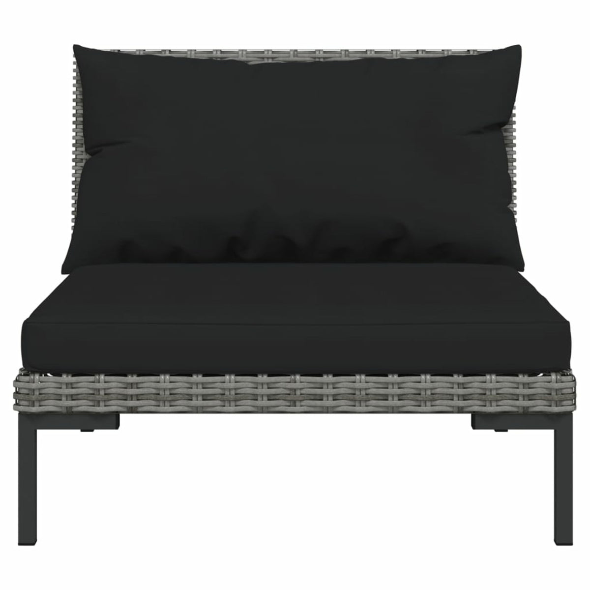 10 Piece Patio Set with Cushions Poly Rattan Dark Gray T460924