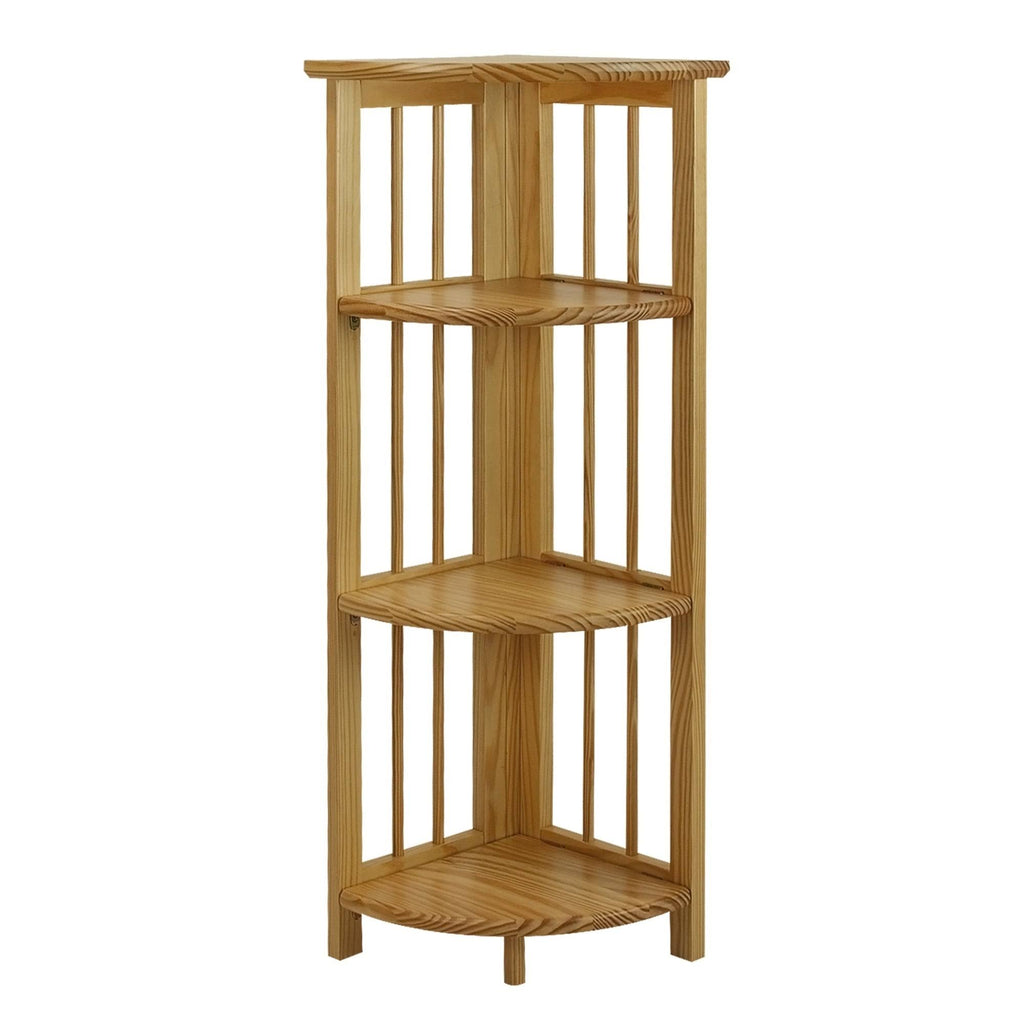 Truffle Brown 4-Shelf Corner Folding Bookcase V3982