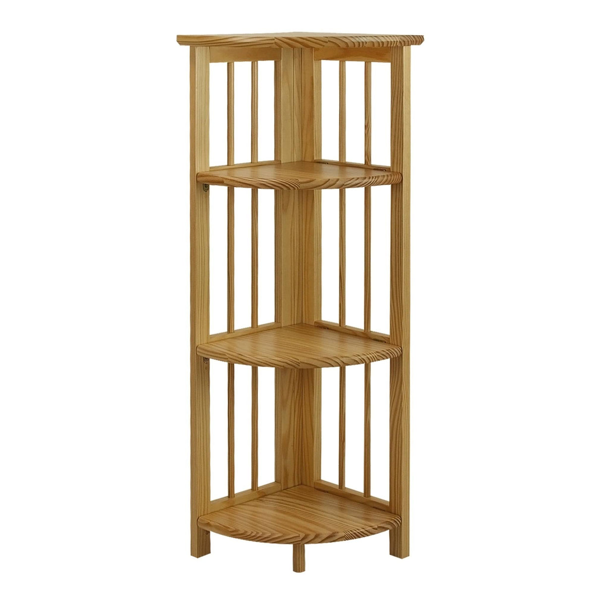 Truffle Brown 4-Shelf Corner Folding Bookcase V3982