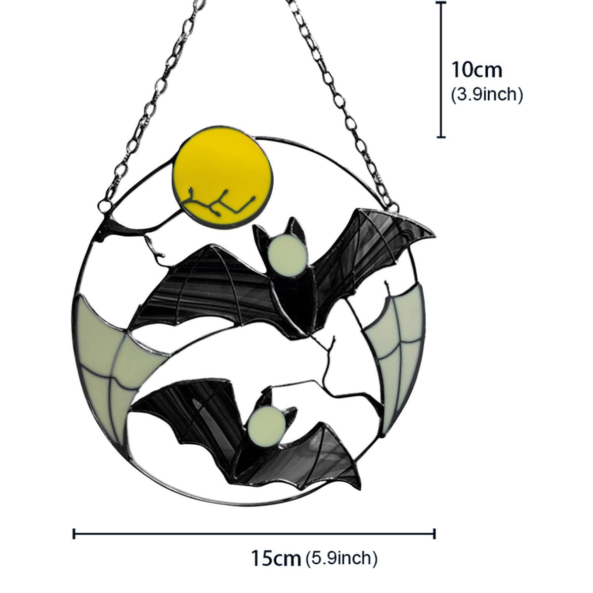 Gothic Bat Moon Dyed Decorative Panel Ornaments Window Wall Hanging Witch Pendant L232997