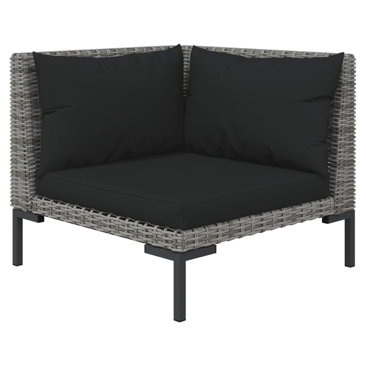 10 Piece Patio Set with Cushions Poly Rattan Dark Gray S267