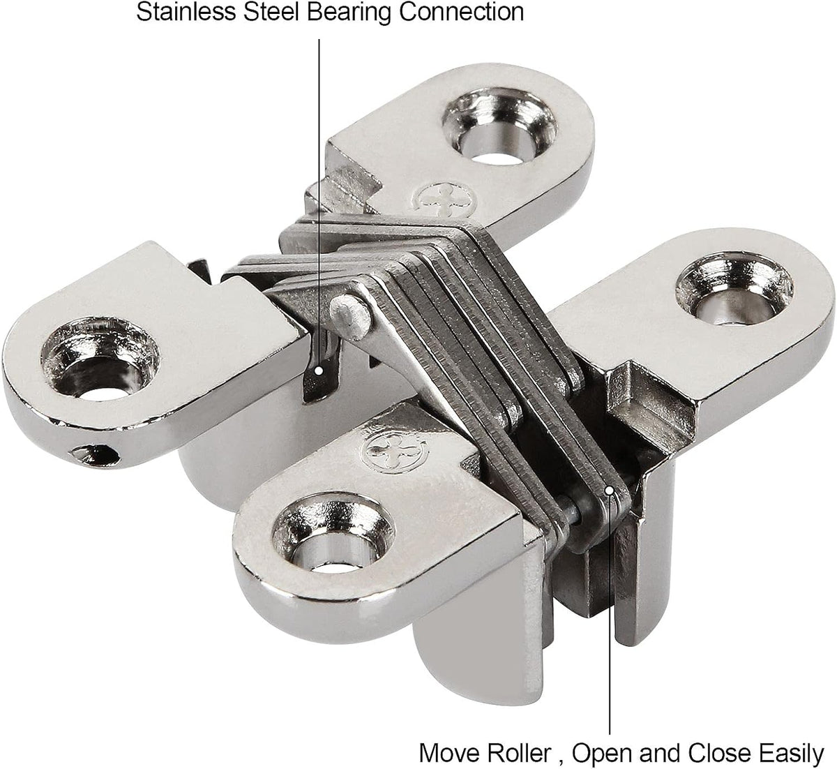 10 Pcs Zinc Alloy Concealed Cross Hinges Y36343