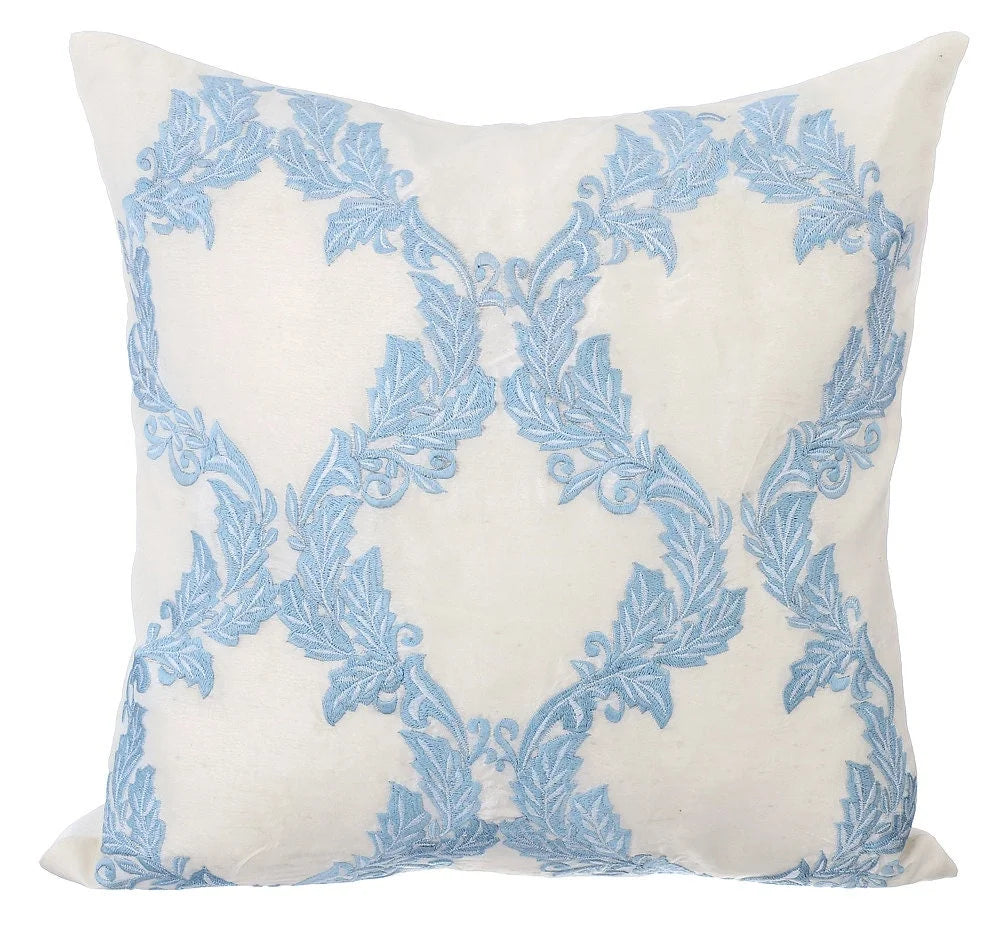 Blue Silk Decorative Pillow Covers 16x16 inch Y38599
