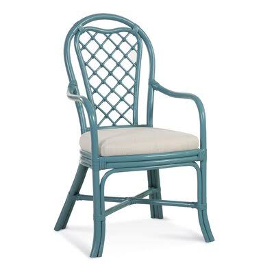 Blue and Cream Stripe Arm Chair (Set of 2) V97547