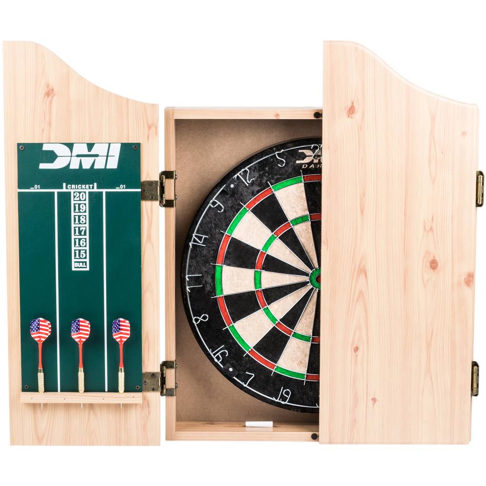 Oak Dartboard Cabinet Set I897