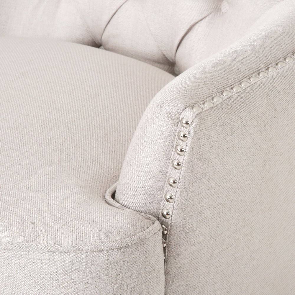 Tufted Club Chair and Ottoman Gray P732489