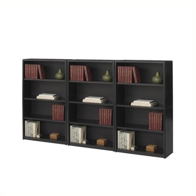 Black Steel 4 Shelf Wall Bookcase X660