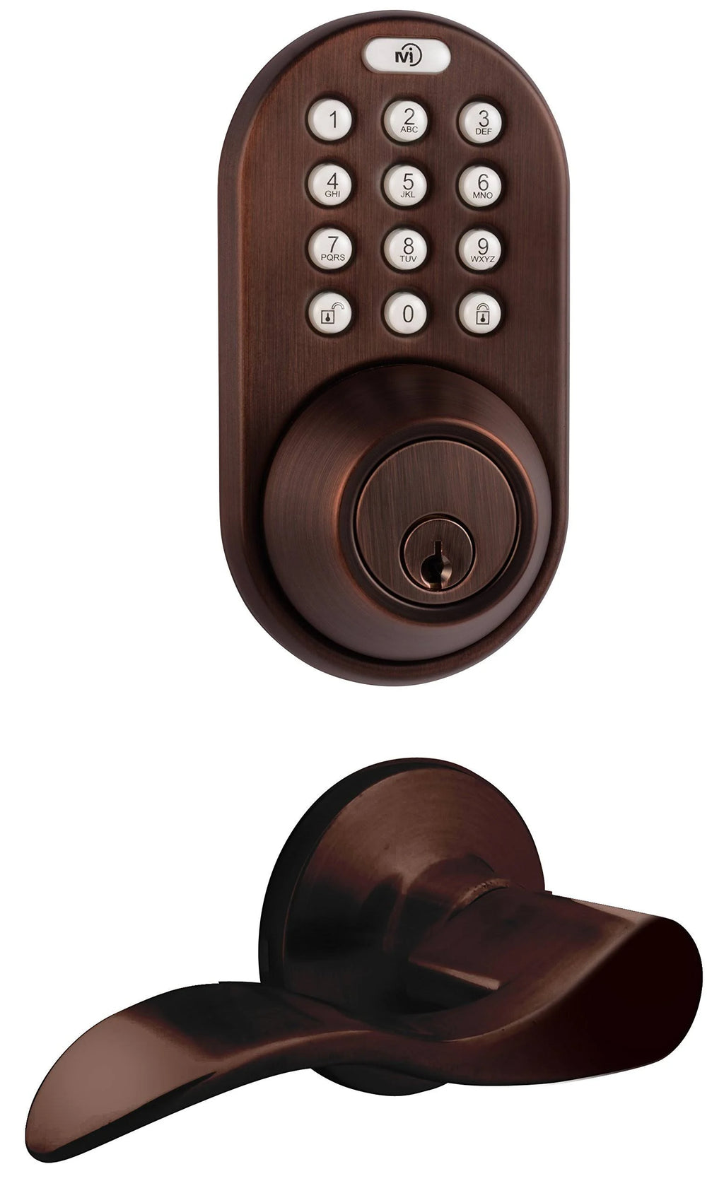 Oil Rubbed Bronze Electronic Touchpad Deadbolt Lever Combo R60652