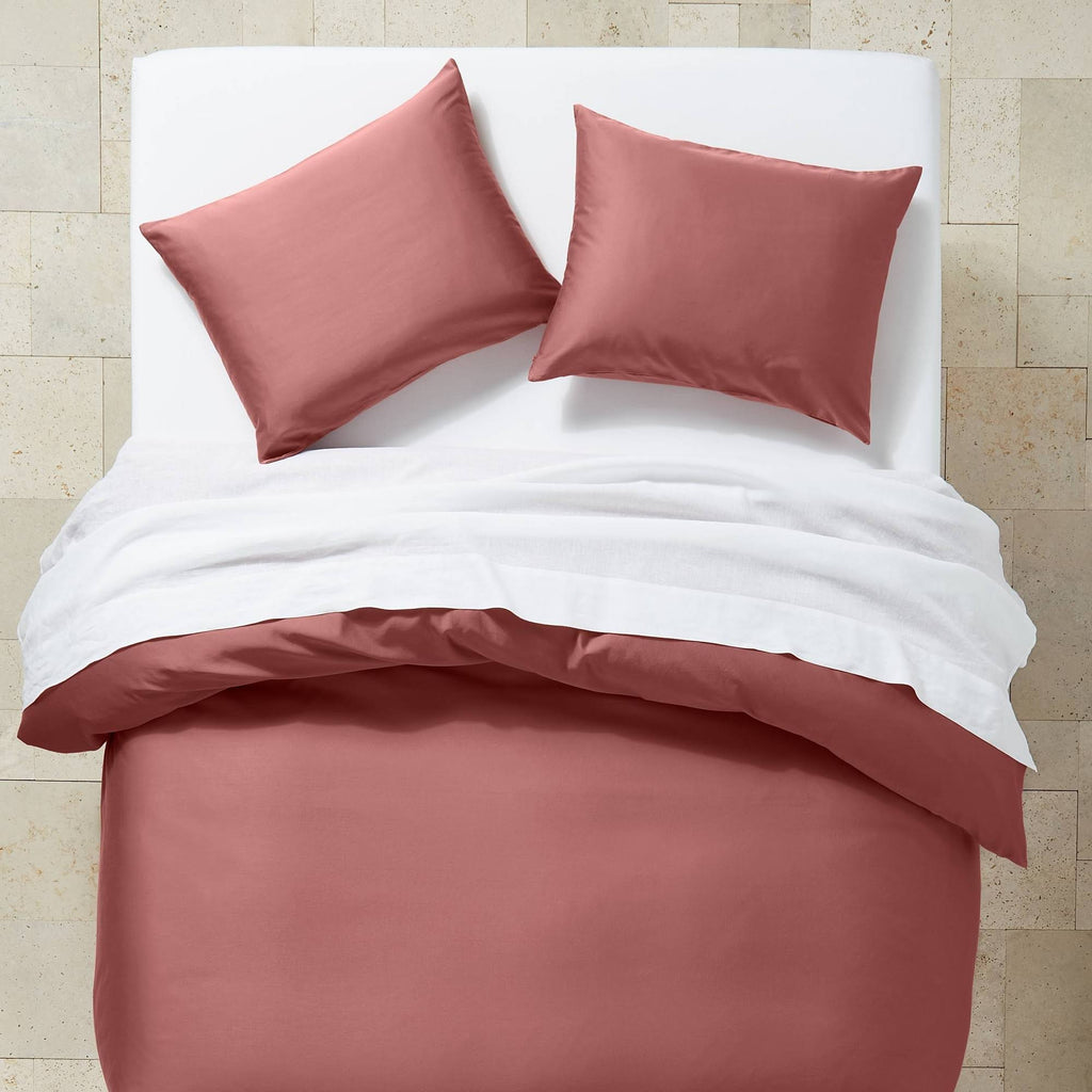Full/Queen Supima Washed Sateen Duvet & Sham Set Rose Z242