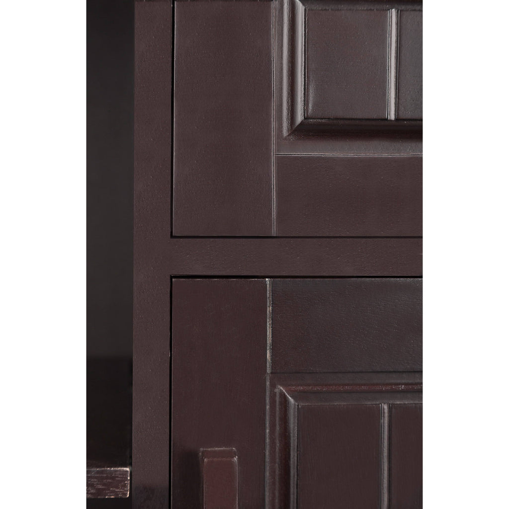 Dark Birch Floor Cabinet with 1 Door, 1 Drawer and 3 Open Shelves P60434