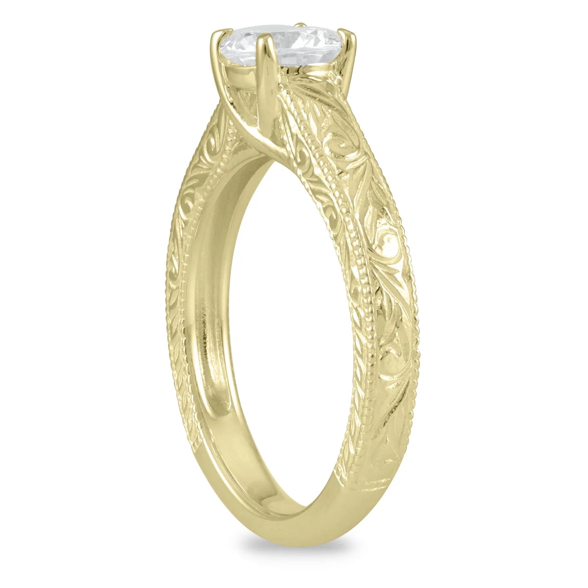 10K Yellow Gold Diamond Solitaire Engagement Ring M817