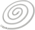 Italian Sterling Silver Miami Cuban Chain Necklace P60056