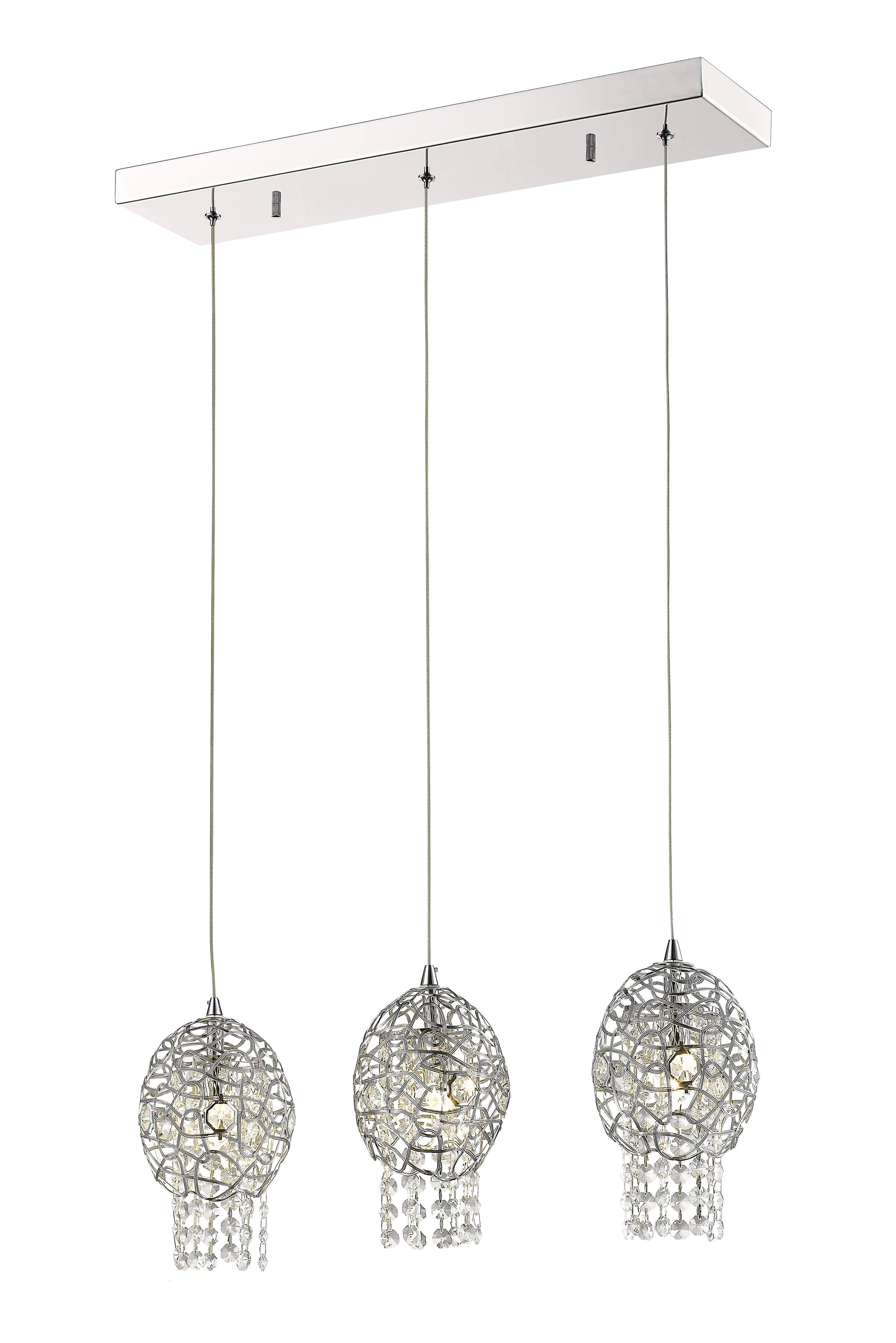 3 Light Island/Billiard Light in Chrome Finish D414
