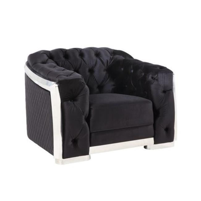 Black Velvet Accent Chair Z7421