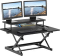 Black Height Adjustable Standing Desk Riser Converter Workstation U23600