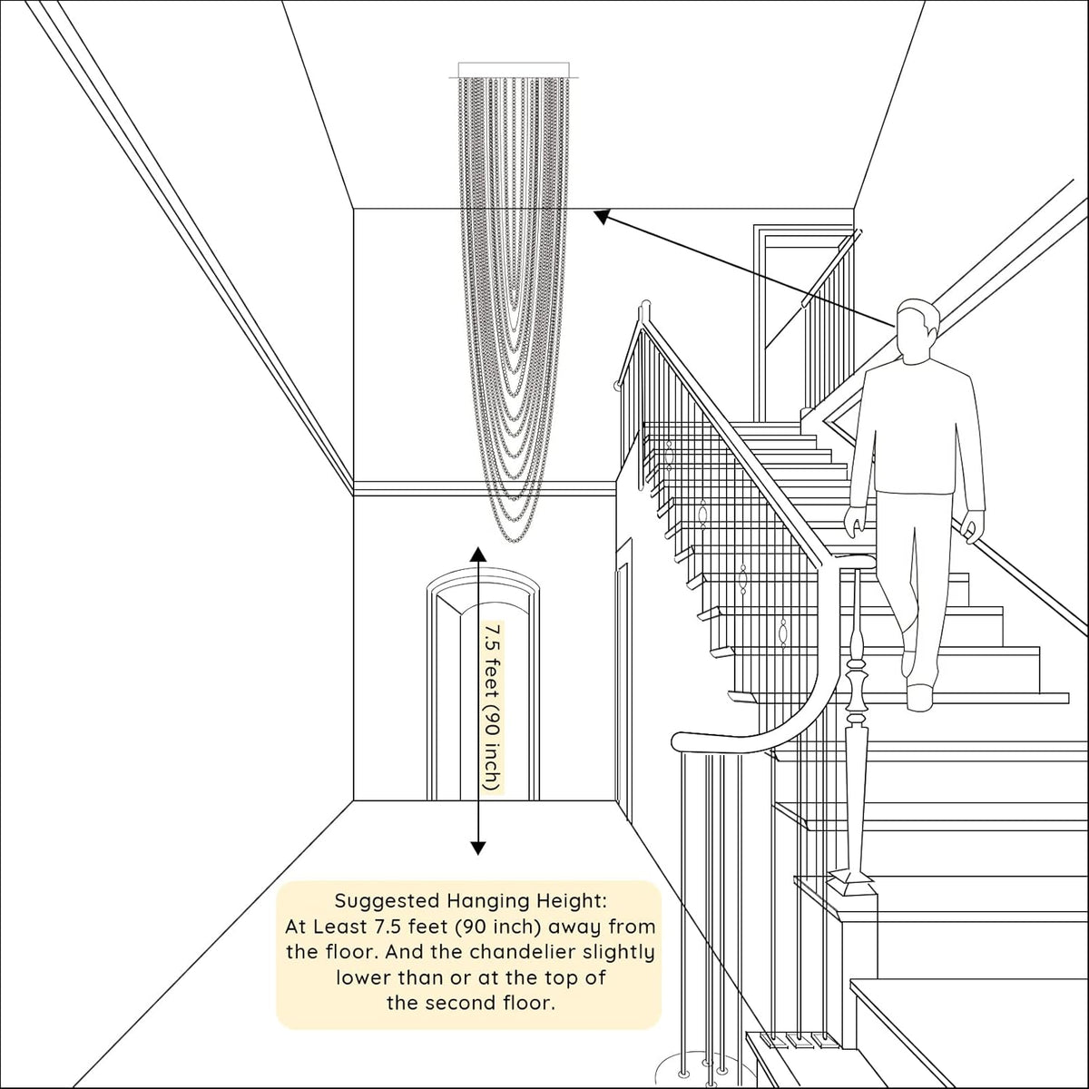 Modern Crystal Chandelier, H91'' High K40869