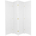 White 4 Panel Woven Fiber Room Divider K261862
