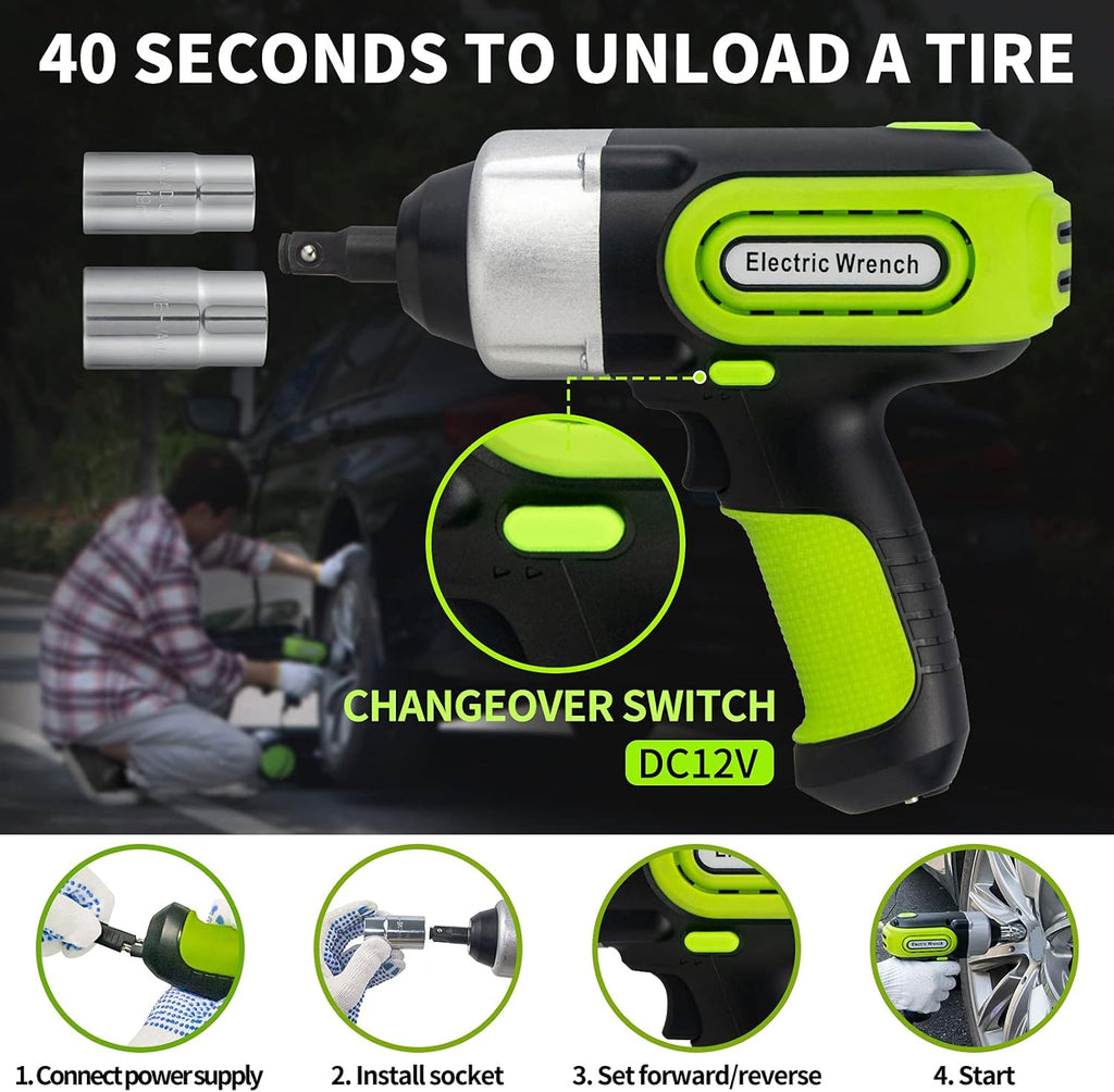 5 Ton 12V Electric Car Jack Kit with Impact Wrench & Inflator D488415