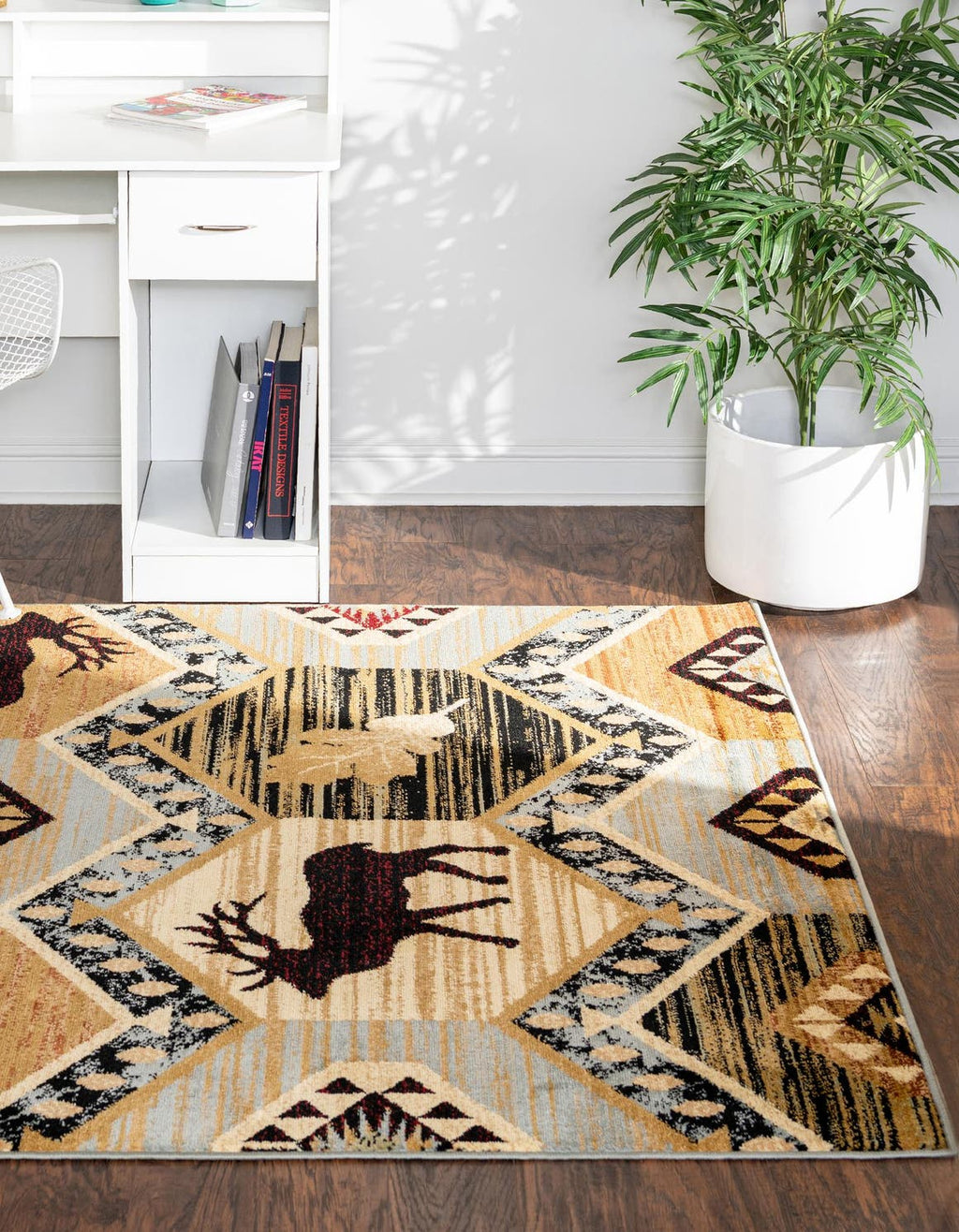 Blue Cabin / Lodge Geometric Rug K139
