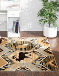 Blue Cabin / Lodge Geometric Rug K139
