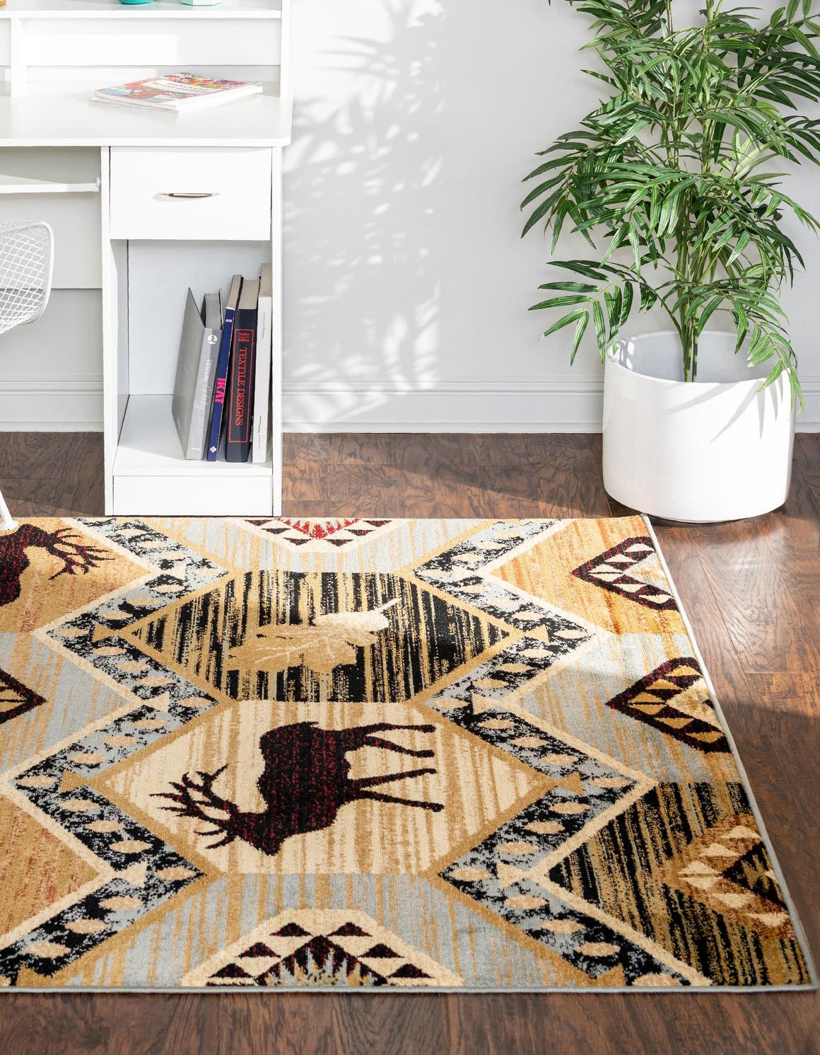Blue Cabin / Lodge Geometric Rug K139