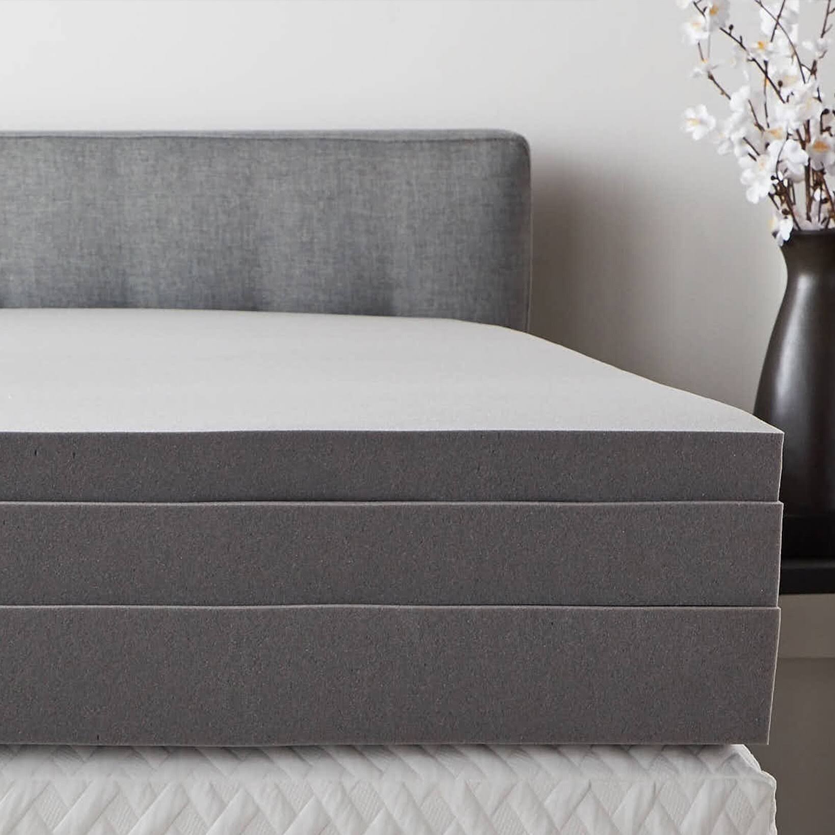 Gray Queen 4 inch Memory Foam Topper U20895