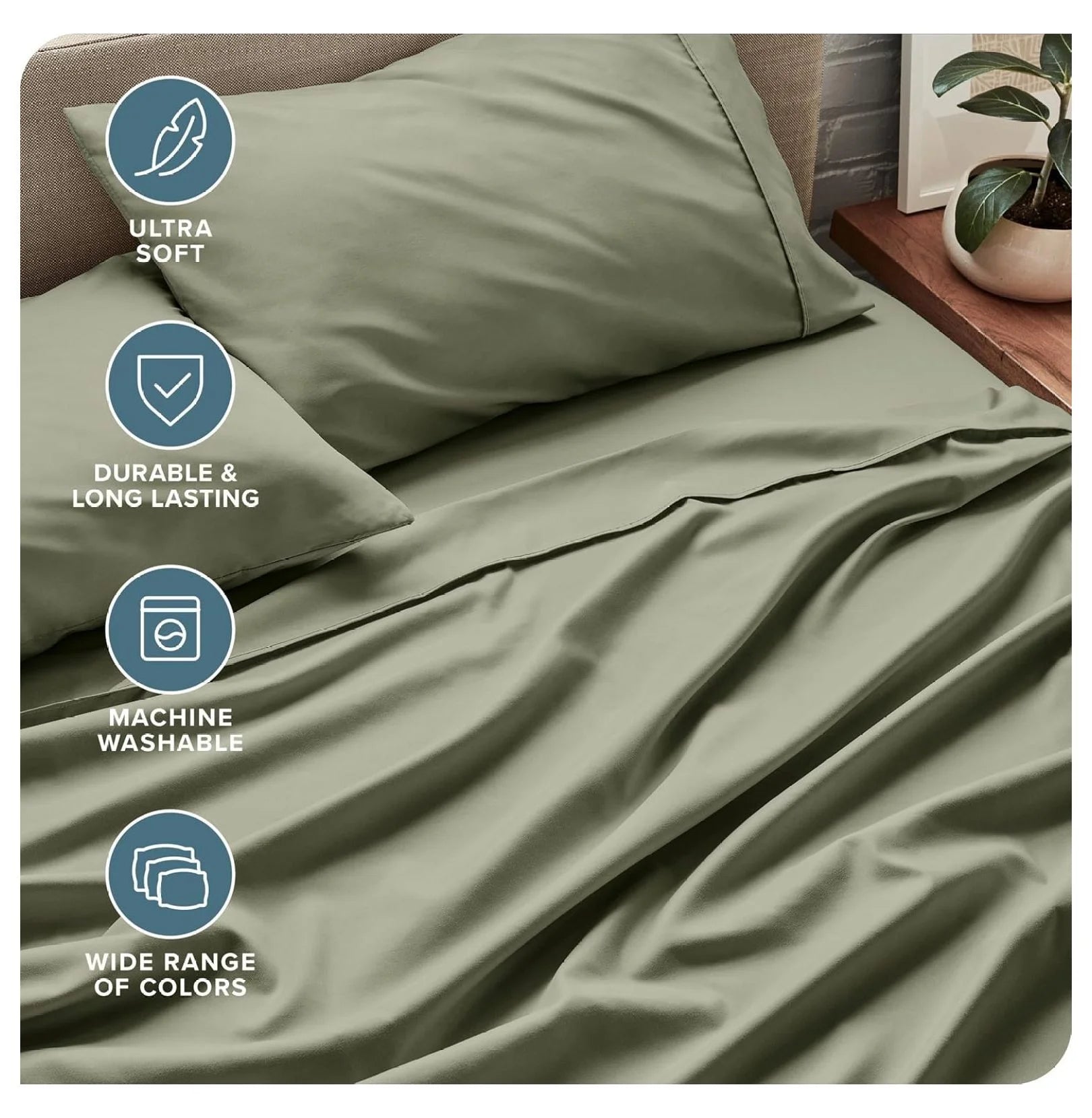 Split King 5 Piece Microfiber Bed Sheet Set with Deep Pockets F963