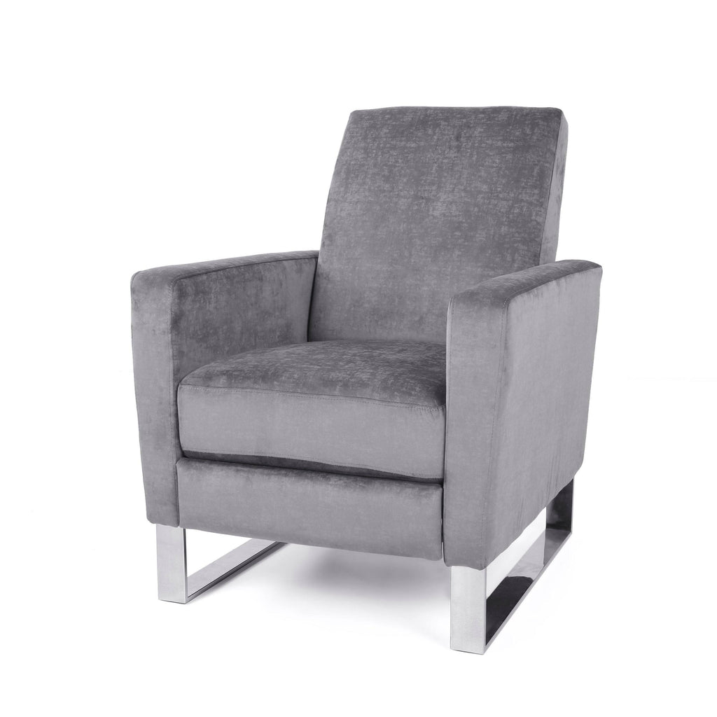 Gray High Leg Push-Back Recliner with Stainless Steel Legs Z648