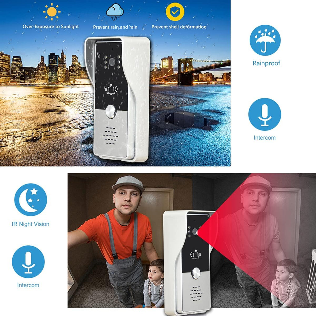 7 Inches Wired Video Door Phone System with IR Night Vision Camera B3949
