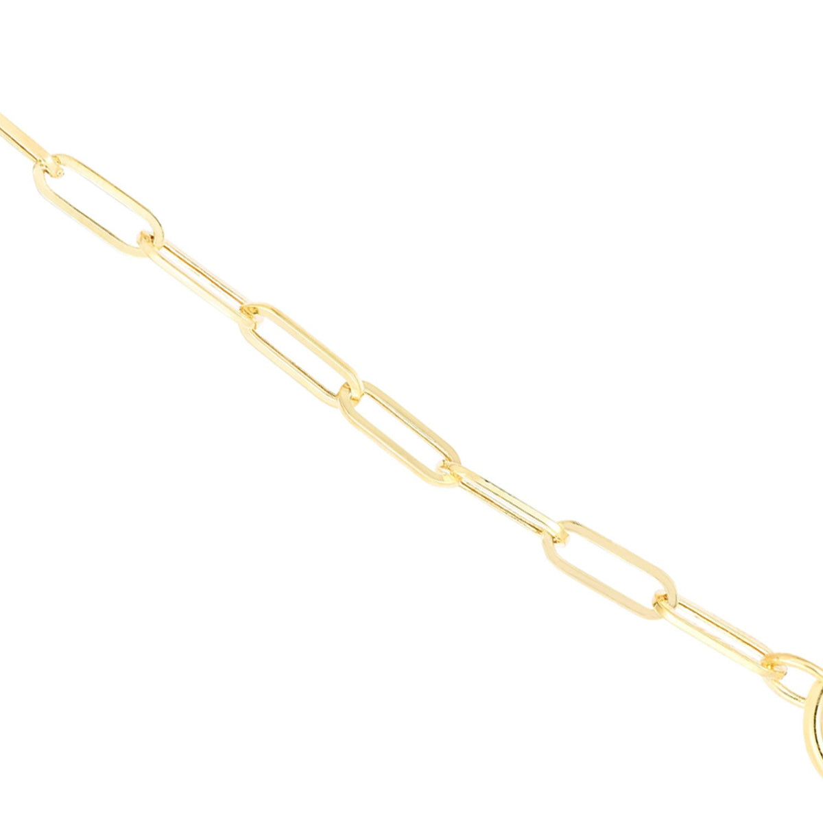 14K Yellow Gold Paperclip Chain Necklace with Heart Clasp - 18" U275682
