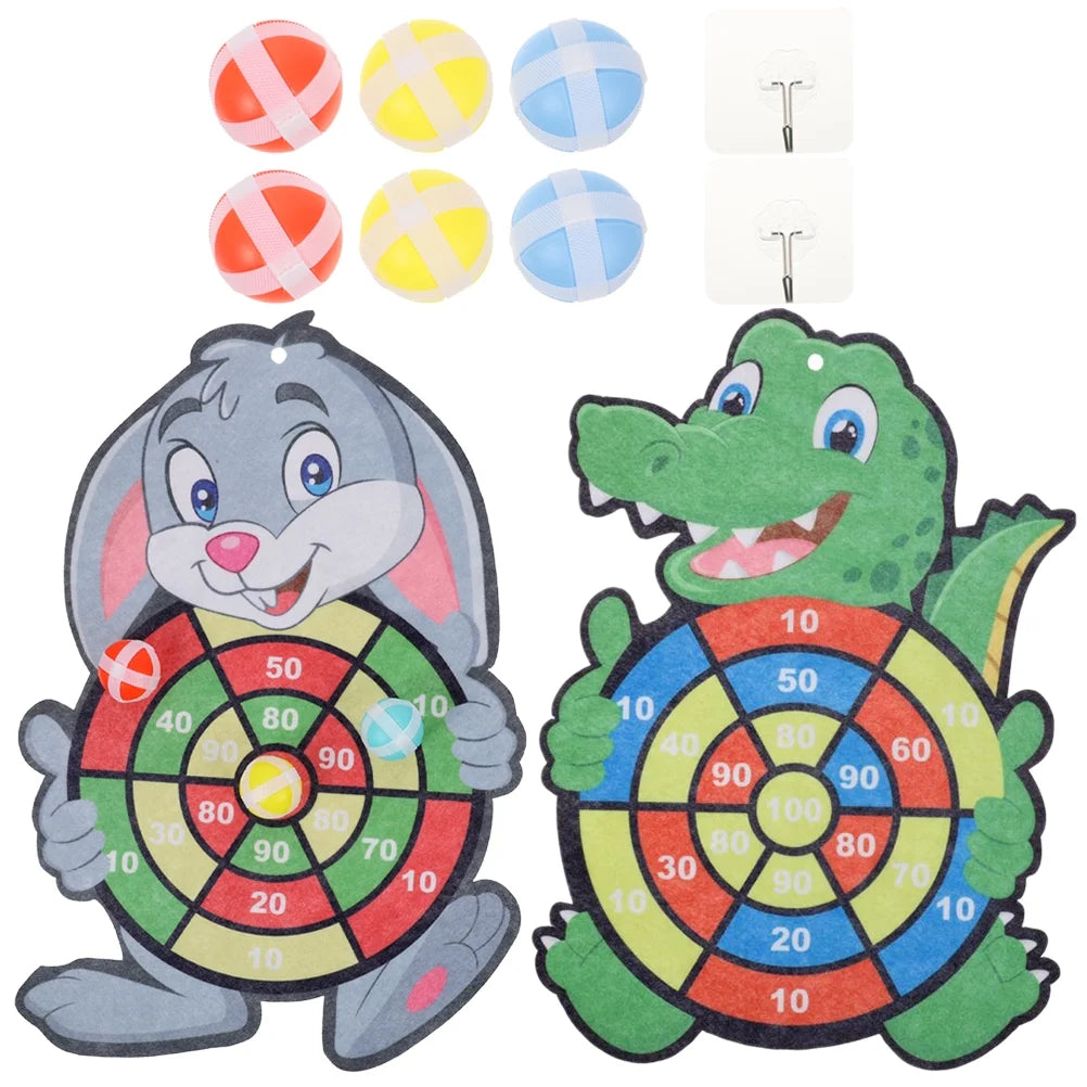 2 Sets Dart Board Game with Sticky Balls R99257