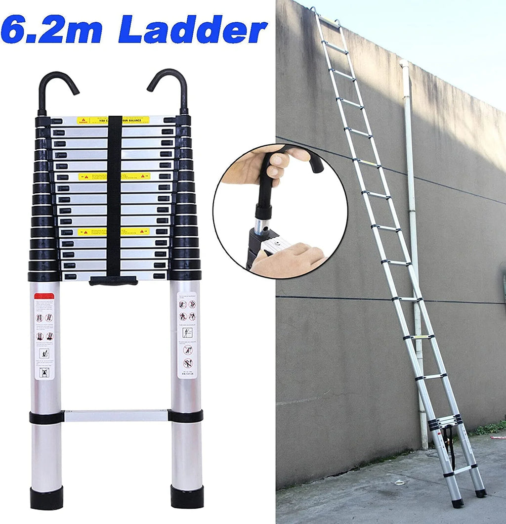 20.34 FT Aluminum Telescoping Multi-Position Ladder with Detachable Hook W824