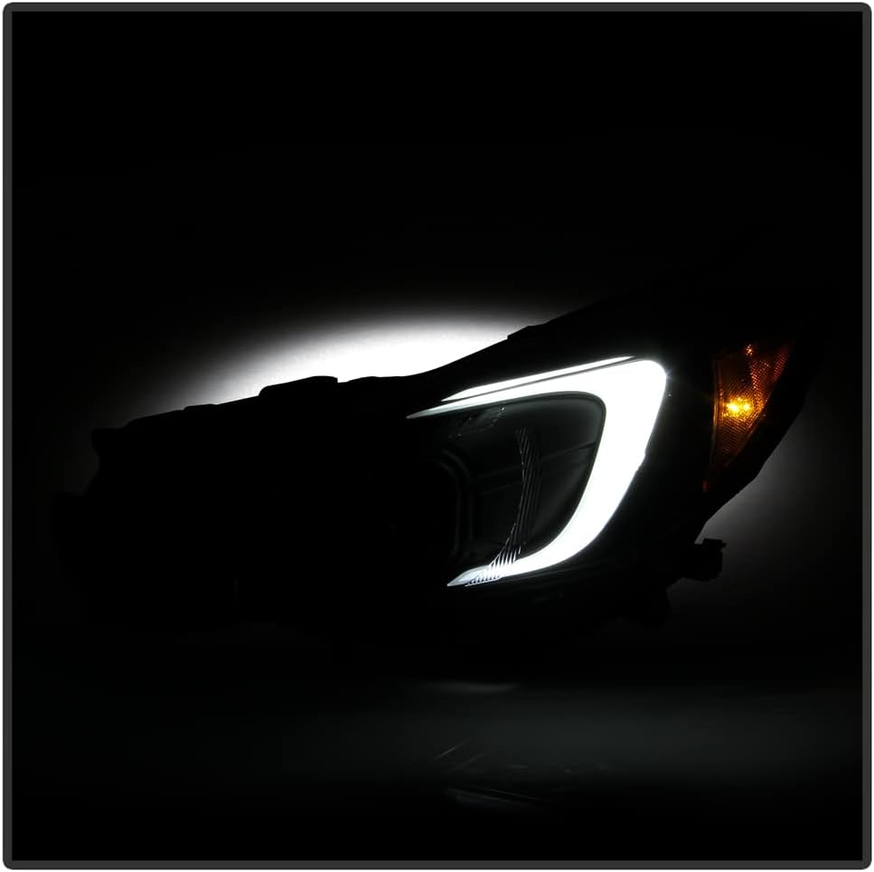 Black Housing LED Tube Projector Headlights Headlamps B31797