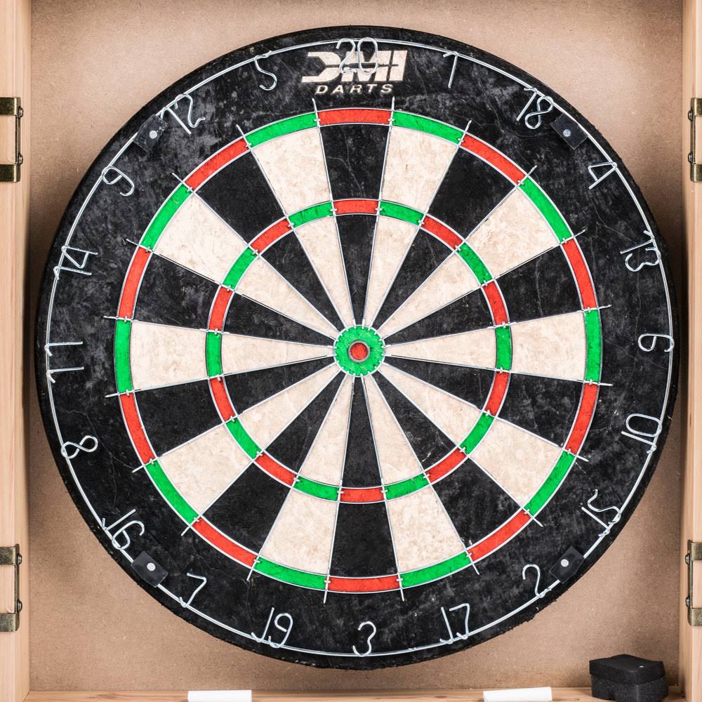 Oak Dartboard Cabinet Set I897