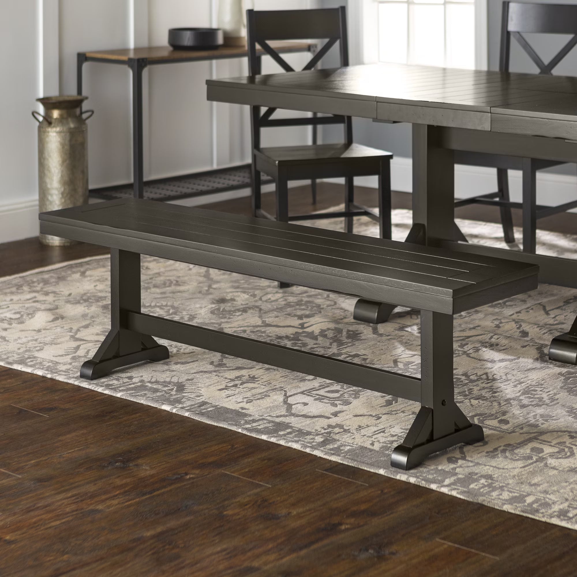Antique Black Wood Bench H875