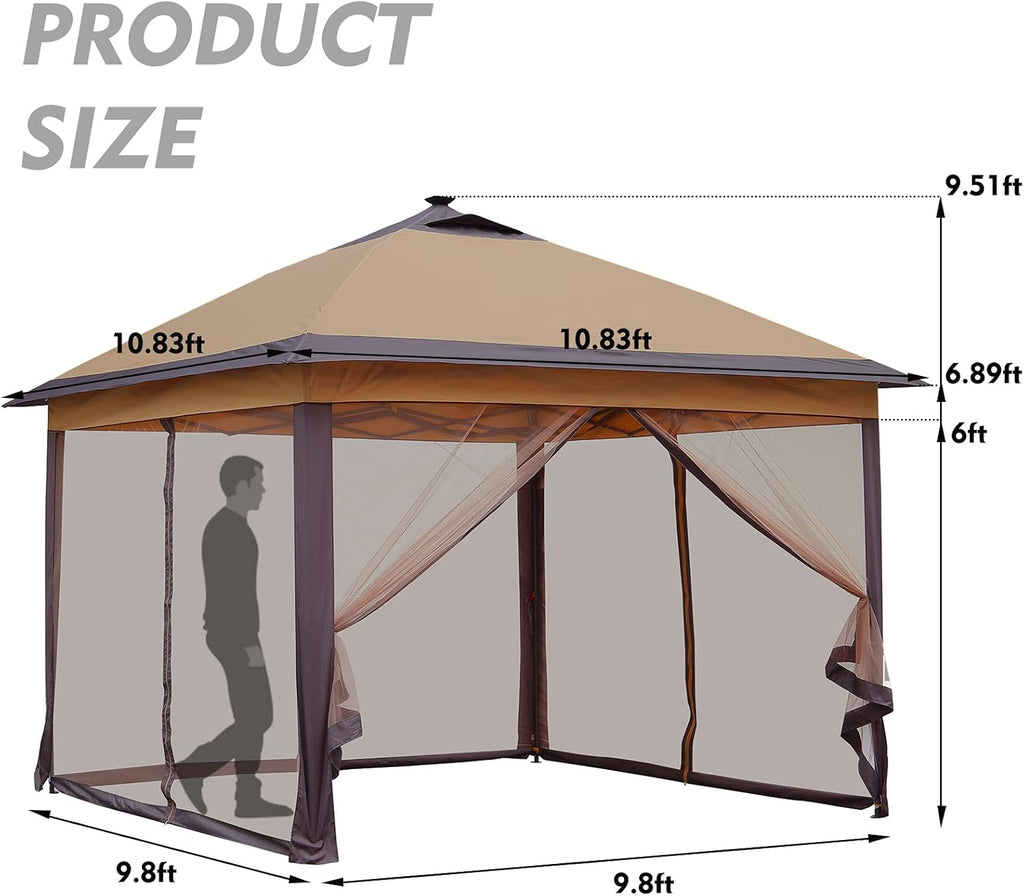 11X11 Pop Up Canopy Tent with Mosquito Netting S97440