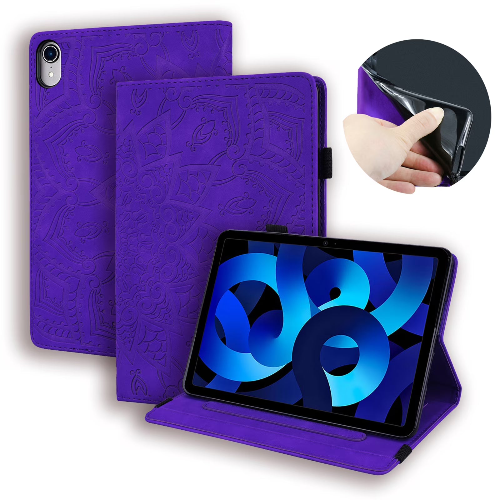 Purple Folio Stand Smart Case for iPad 10.9 inch 2022 with Pencil Holder D52647